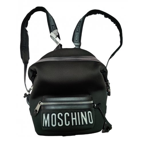 Pre-owned Moschino Cloth Backpack In Black