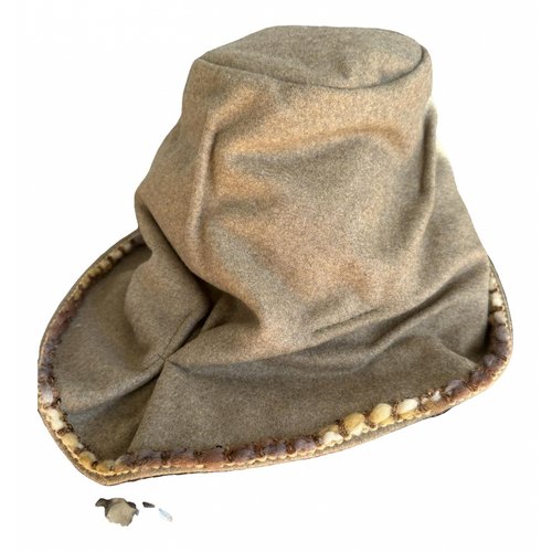 Pre-owned Pinko Wool Hat In Brown