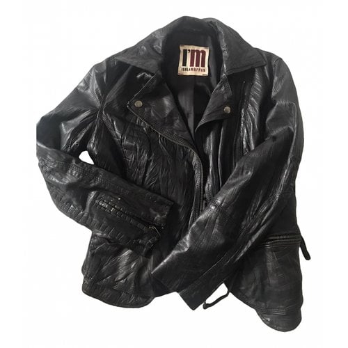 Pre-owned Isola Marras Leather Biker Jacket In Black