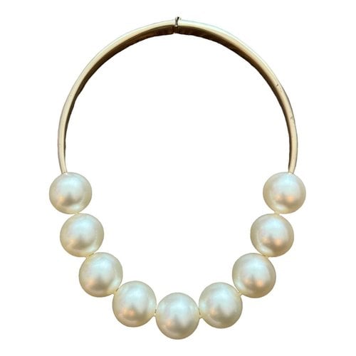Pre-owned Chanel Necklace In White