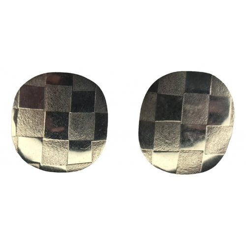 Pre-owned Annie Costello Brown Earrings In Silver