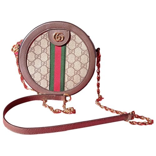 Pre-owned Gucci Ophidia Round Cloth Crossbody Bag In Multicolour
