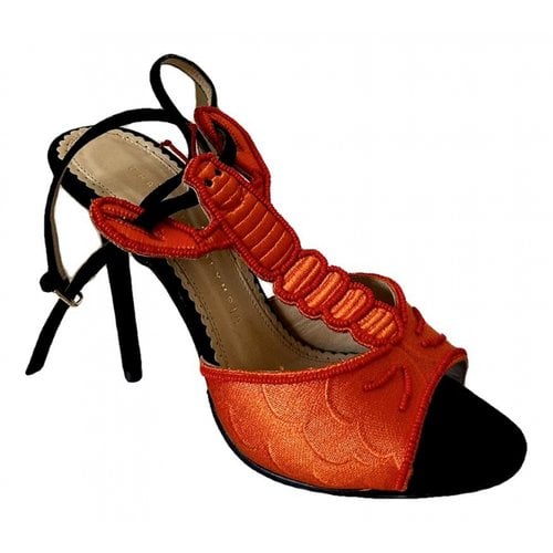 Pre-owned Charlotte Olympia Leather Sandal In Orange