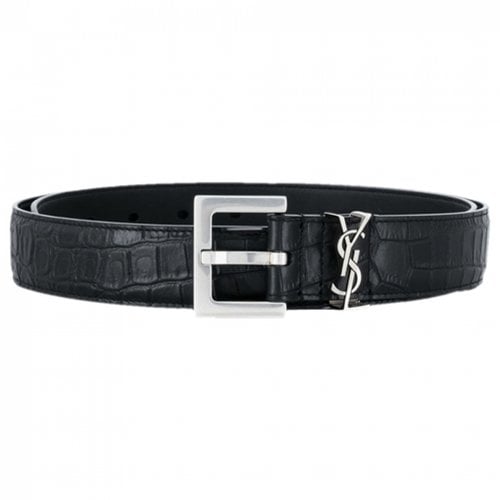 Pre-owned Saint Laurent Leather Belt In Black