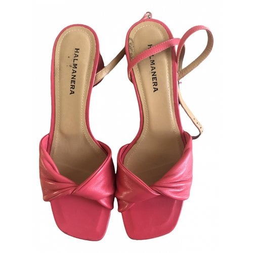 Pre-owned Halmanera Leather Heels In Pink