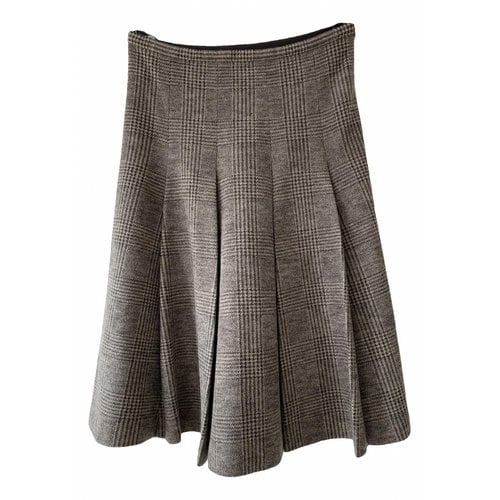 Pre-owned Giorgio Armani Wool Mid-length Skirt In Beige