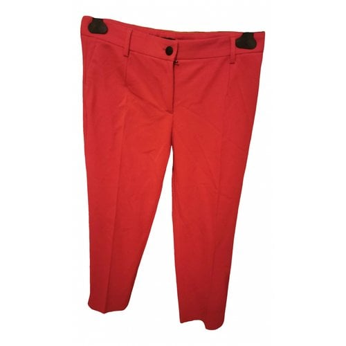 Pre-owned Dolce & Gabbana Wool Trousers In Red