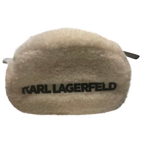 Pre-owned Karl Lagerfeld Faux Fur Crossbody Bag In White
