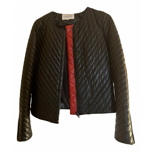 Pre-owned Claudie Pierlot Fall Winter 2020 Leather Blazer In Black