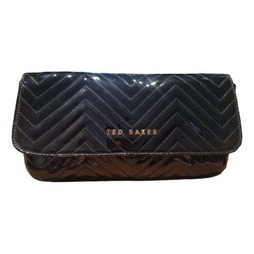 Pre-owned Ted Baker Leather Clutch Bag In Black