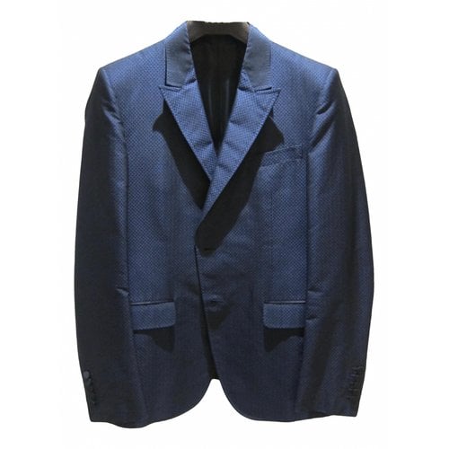 Pre-owned Gucci Silk Jacket In Blue