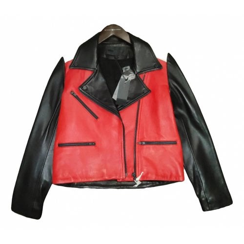 Pre-owned American Retro Leather Short Vest In Red