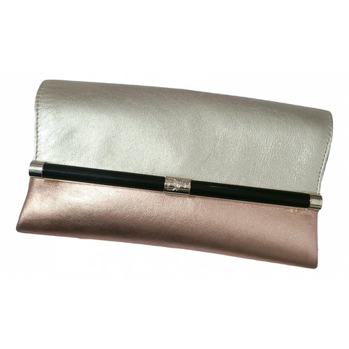 Pre-owned Diane Von Furstenberg Leather Clutch Bag In Multicolour