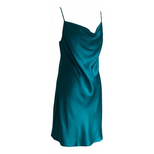 Pre-owned Fleur Du Mal Silk Mid-length Dress In Blue