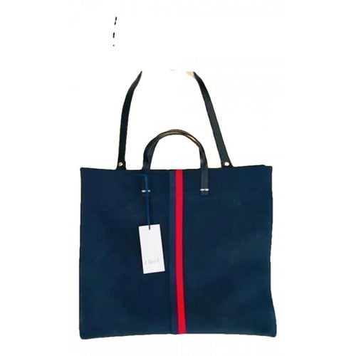 Pre-owned Clare V Leather Tote In Blue