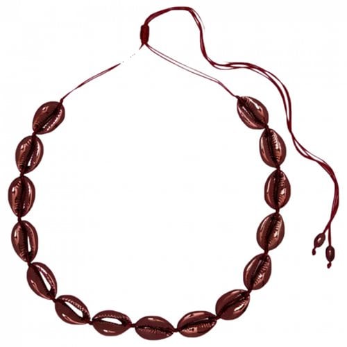 Pre-owned Tohum Necklace In Burgundy