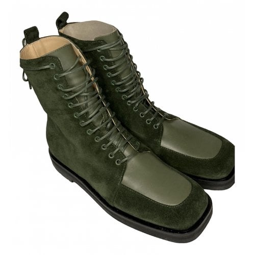 Pre-owned Dear Frances Leather Boots In Green