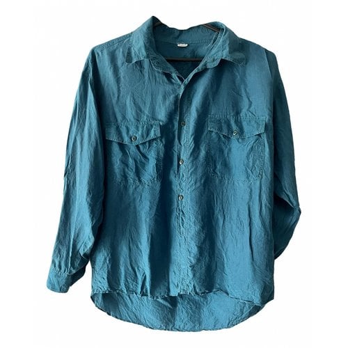 Pre-owned Valentino Silk Shirt In Turquoise