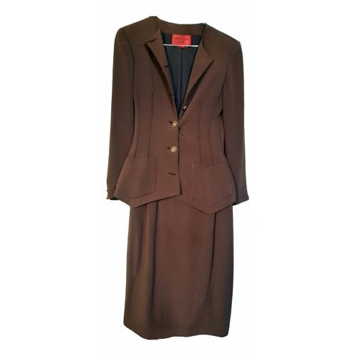 Pre-owned Emanuel Ungaro Wool Dress In Brown