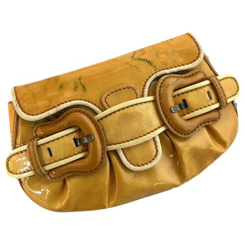 Pre-owned Fendi Leather Travel Bag In Yellow