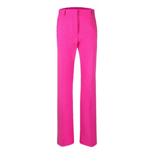 Pre-owned Valentino Wool Straight Pants In Pink