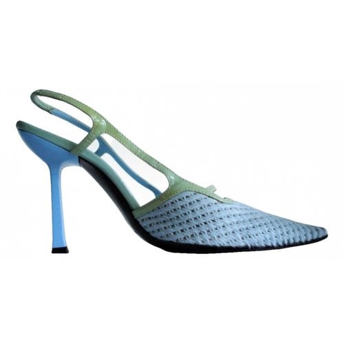 Pre-owned Casadei Pony-style Calfskin Sandal In Blue