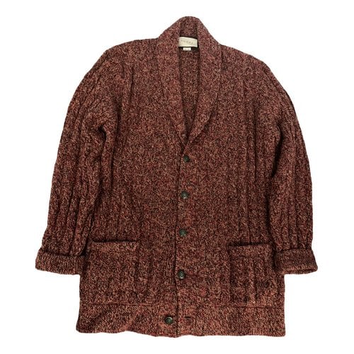 Pre-owned Gucci Wool Cardigan In Burgundy
