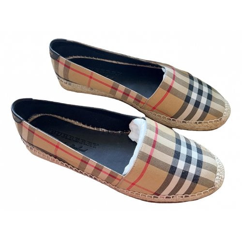 Pre-owned Burberry Cloth Espadrilles In Camel
