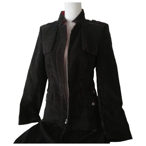 Pre-owned Carolina Herrera Velvet Suit Jacket In Black