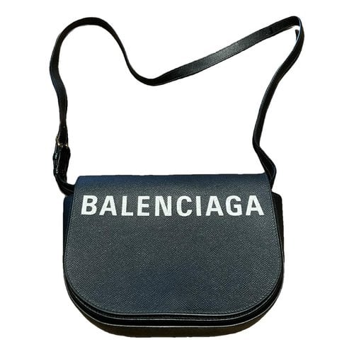 Pre-owned Balenciaga Ville Day Leather Crossbody Bag In Black