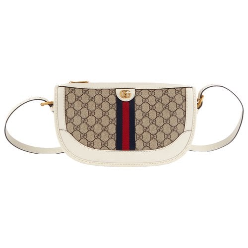 Pre-owned Gucci Ophidia Cloth Crossbody Bag In Beige