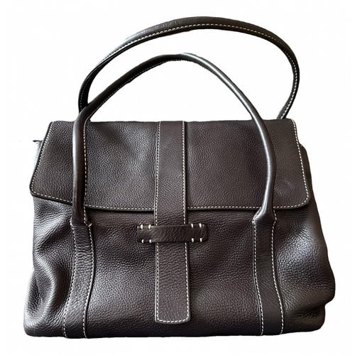 Pre-owned Loro Piana Leather Handbag In Brown