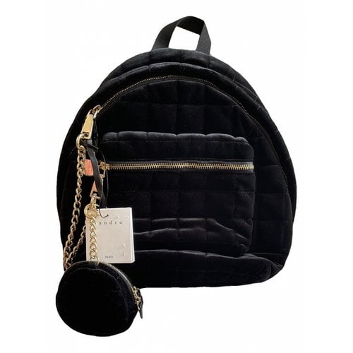 Pre-owned Sandro Cloth Backpack In Black