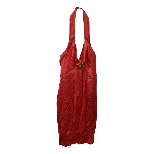 Pre-owned Roberto Cavalli Silk Mini Dress In Red