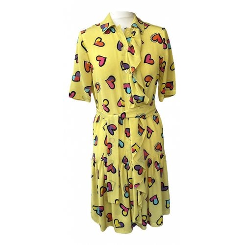 Pre-owned Moschino Silk Mid-length Dress In Yellow