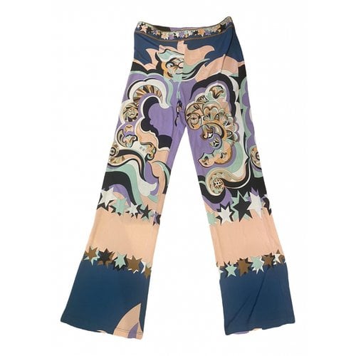 Pre-owned Emilio Pucci Straight Pants In Purple