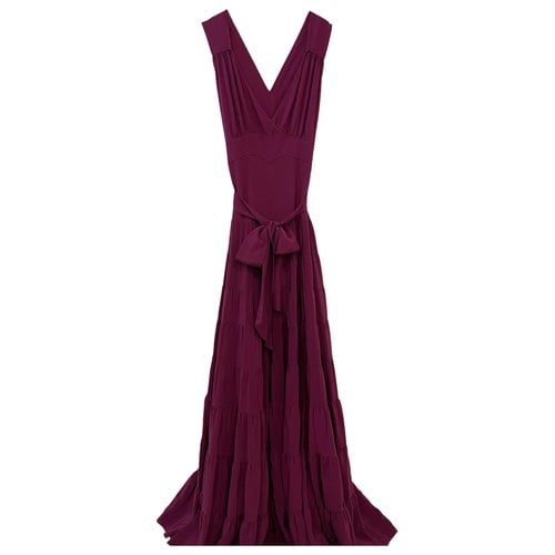 Pre-owned Balenciaga Silk Maxi Dress In Purple