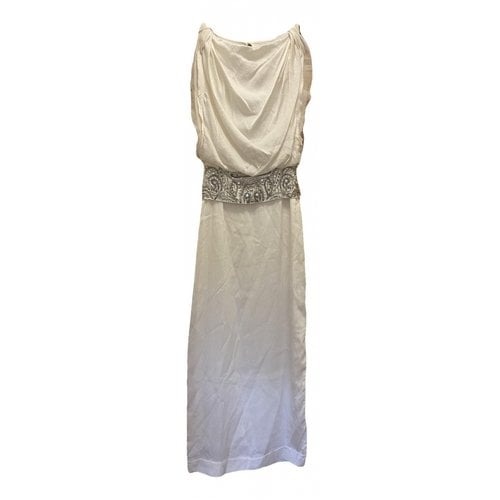 Pre-owned Antik Batik Silk Maxi Dress In White