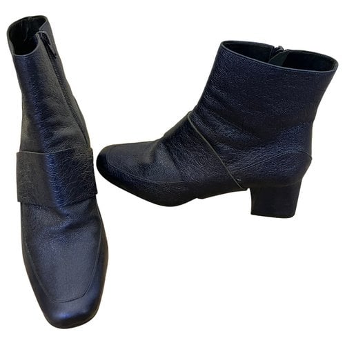 Pre-owned Aska Leather Boots In Blue