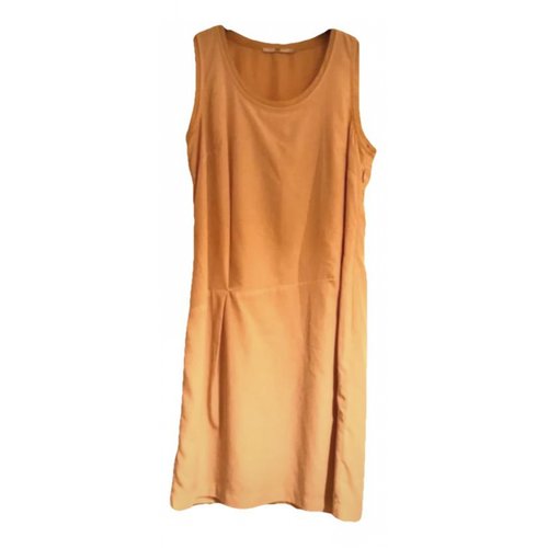 Pre-owned Manoukian Silk Mid-length Dress In Beige