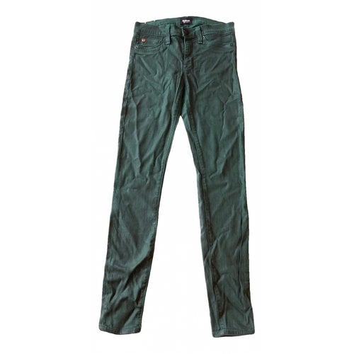 Pre-owned Hudson Slim Jeans In Green