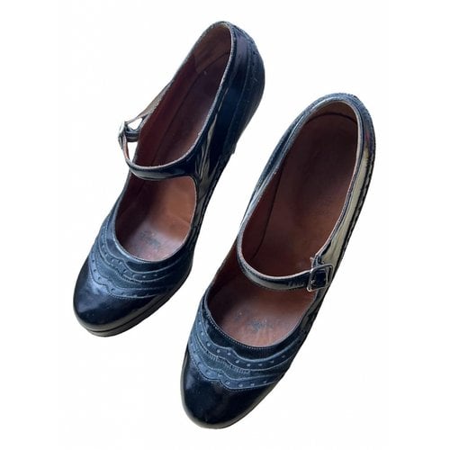 Pre-owned Lanvin Leather Heels In Navy