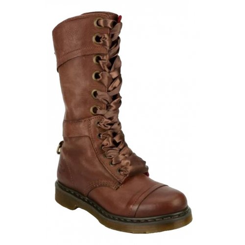 Pre-owned Dr. Martens Leather Boots In Brown