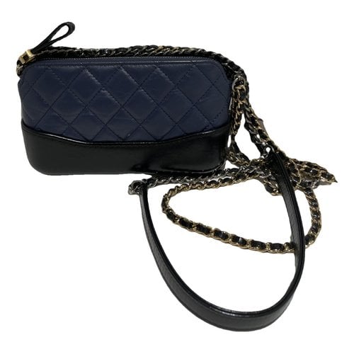 Pre-owned Chanel Wallet On Chain Gabrielle Leather Crossbody Bag In Blue