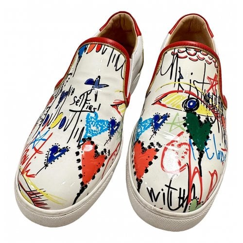 Pre-owned Christian Louboutin Patent Leather Flats In Multicolour