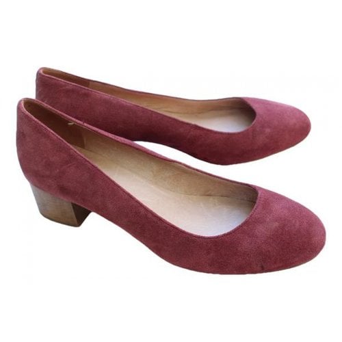 Pre-owned Madewell Leather Heels In Burgundy