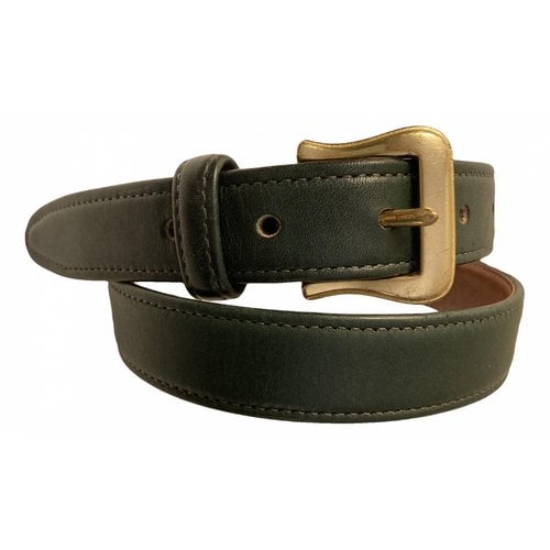 Pre-owned Coach Leather Belt In Green