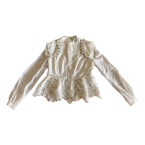 Pre-owned Self-portrait Lace Blouse In White