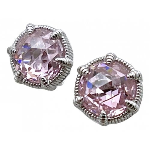 Pre-owned Judith Ripka Silver Earrings In Pink