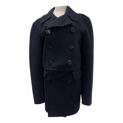 Pre-owned Jean Paul Gaultier Wool Coat In Navy